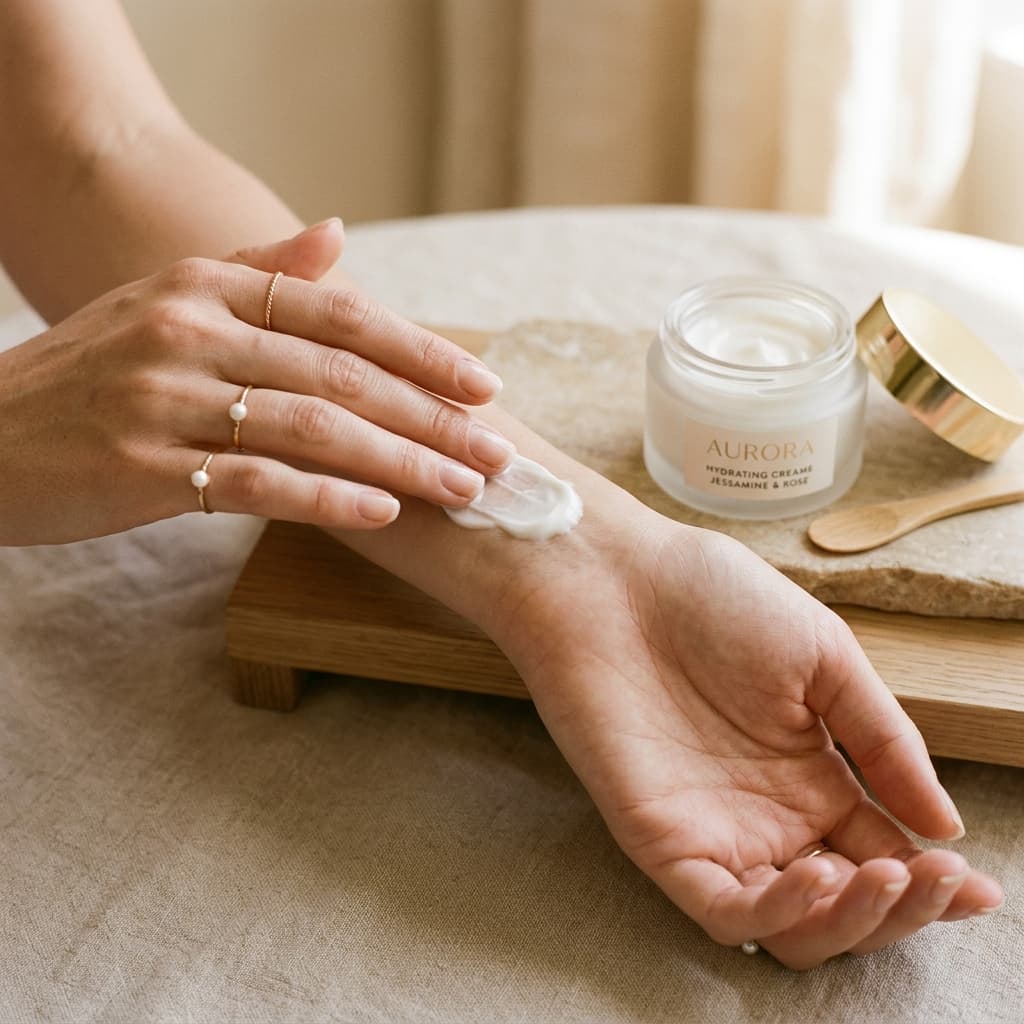 Applying premium cream